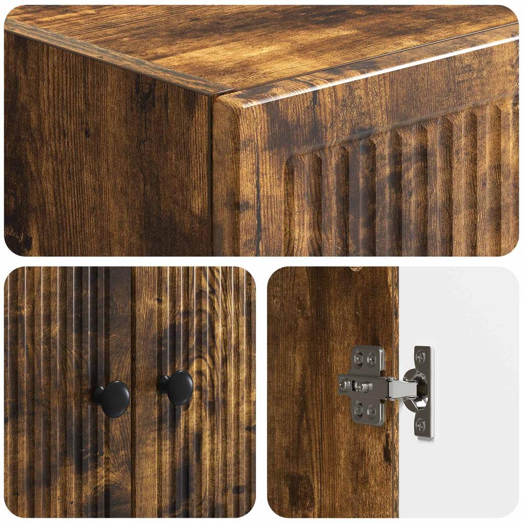 Cabinet Set 2 pcs Smoked Oak 66 x 34.5 x 90 cm