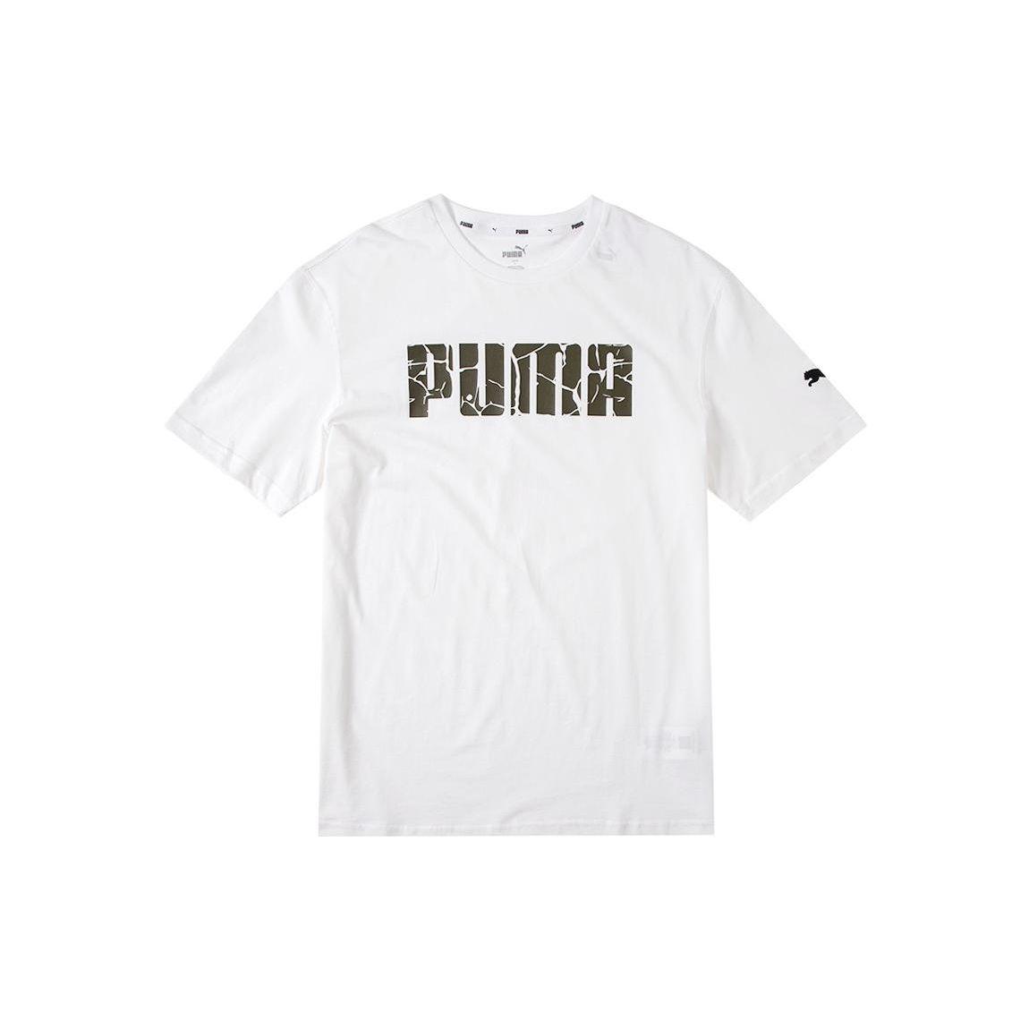 

Puma Футболка с треснувшим логотипом в винтажном американском стиле с круглым вырезом, спортивная, с коротким рукавом, мужская, белая 671605-52 XXL