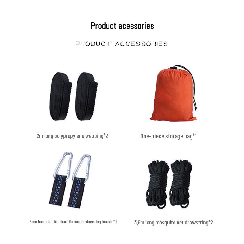 Portable Ripstop Camping Hammock with Mosquito Net - Quick-Open, Anti-Fall Design for Singles & Doubles