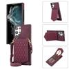 Applicable to Samsung S24FE mobile phone case S22 small fragrant wind grid insert card mirror oblique span protective case A53 anti-drop