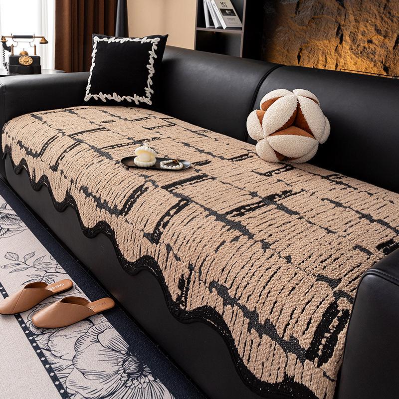

2024 new autumn and winter light luxury high-end leather sofa cushion special-shaped irregular sofa seat cushion anti-cat scratch cover cloth towel 70*70cm