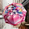 1pc Unicorn Heart Pattern Umbrella Design Automatic Opening and Closing Umbrella, High-quality Travel Umbrella,  c1128133