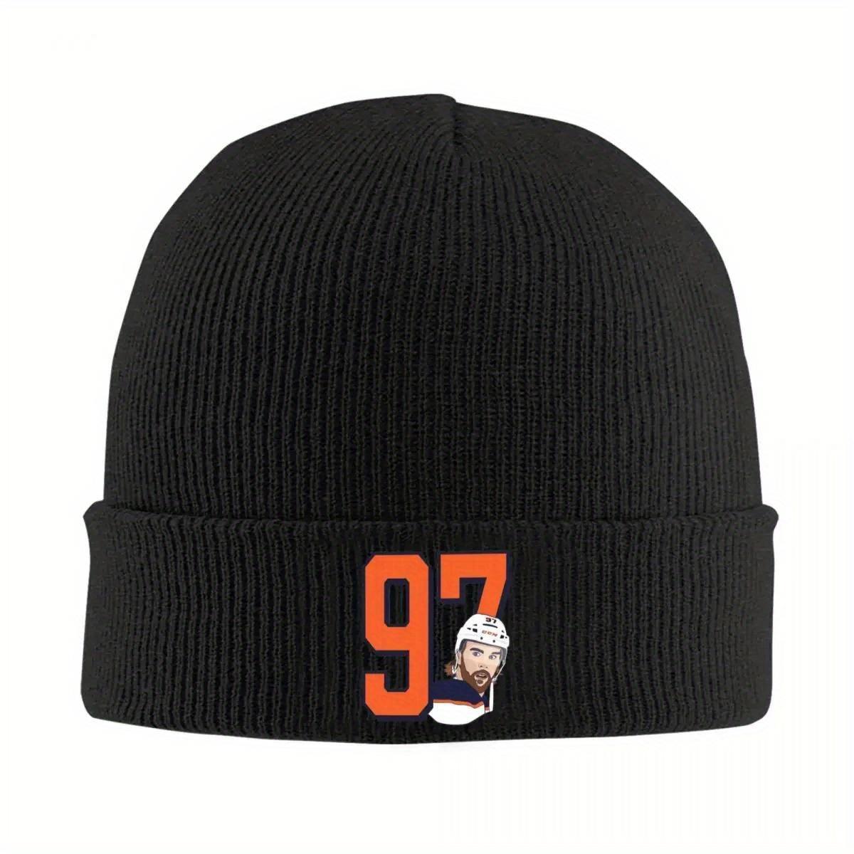 Коннор Макдэвид 97 Для фанатов Edmonton Oilers Теплая вязаная шапка Модная шапка-бини Осень Зима Уличные шапки-бини для мужчин Женщин