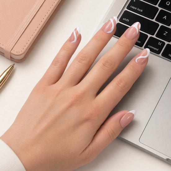 150PCS Nail Stickers, French Style Nail Polish Set, Versatile Multi-Sized Full Cover Smooth DIY Manicure, for Women Girls