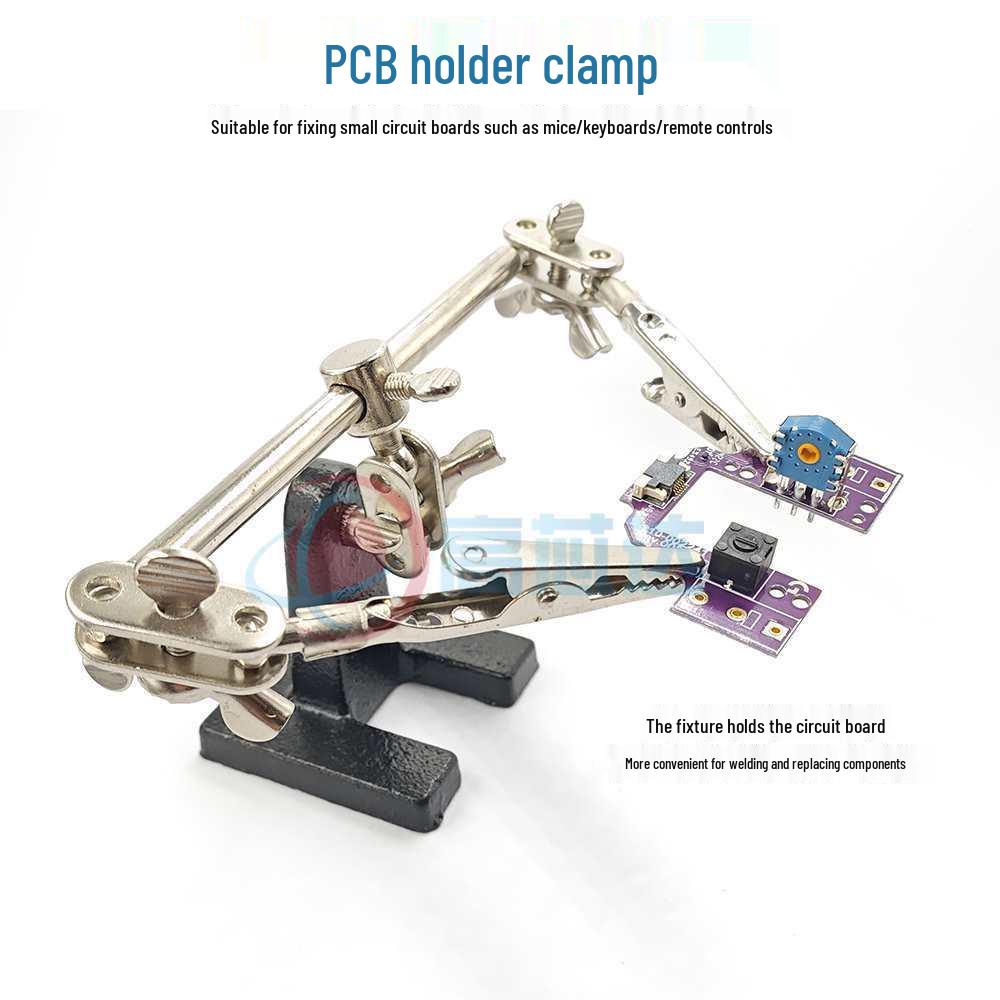 Compact Circuit Repair Kit: Circuit Board Holder & Soldering Stand with Clips, Magnifying Glass for Mouse, Keyboard, Phone Repair