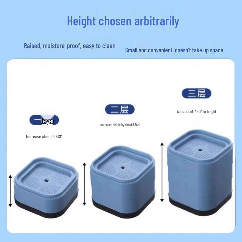 

Универсальная антивибрационная нескользящая подставка для ножек стиральной машины и кронштейн для регулировки высоты 3.5cm - Set of 4