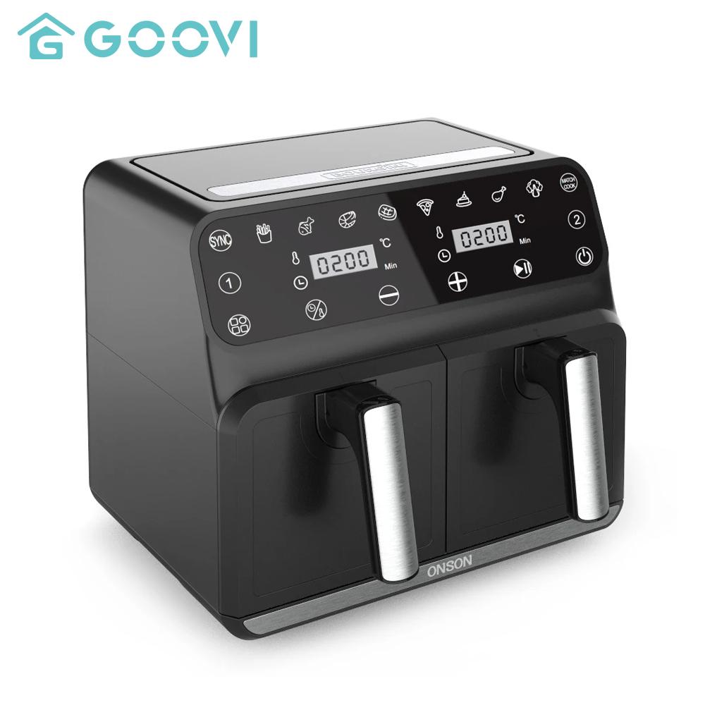 GOOVI Double-basket Air fryer 8L 1700W Multifunctional Low Oil And Light Fat Fryer Intelligent NTC Precise Temperature Control