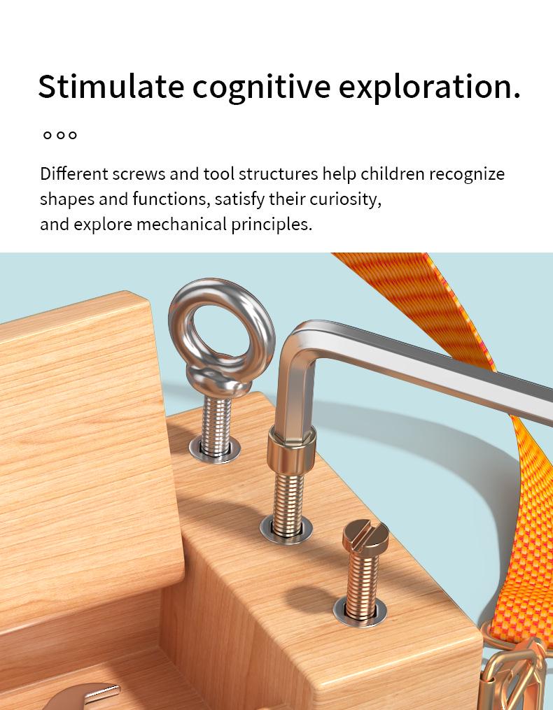 Montessori Wooden Screw & Nut Toolbox for Toddlers - Educational Toy for Early Learning