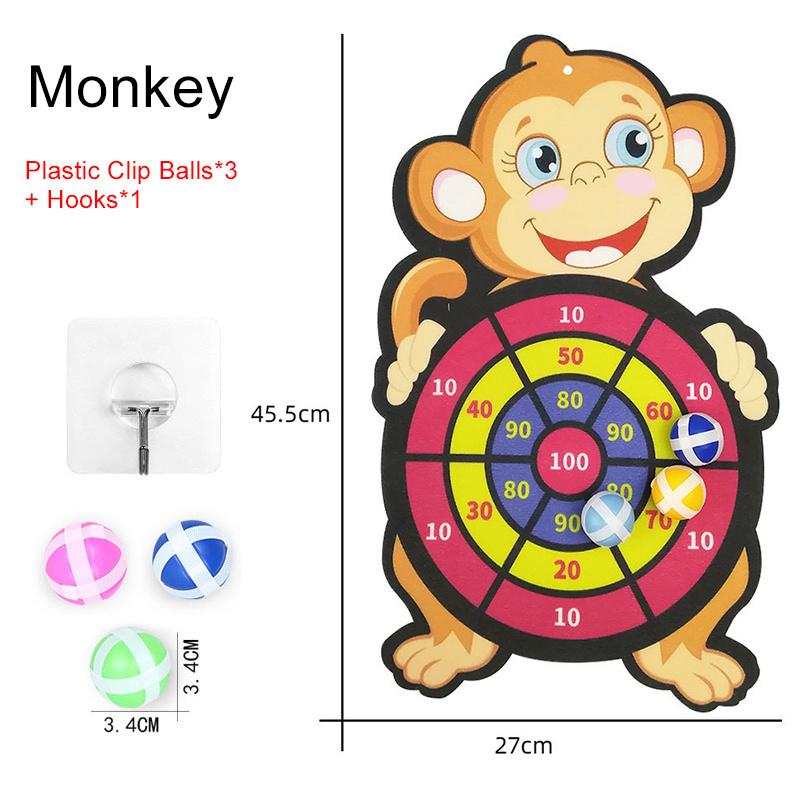 Cartoon Tier Dartscheibe für Kinder, Indoor Dartscheibe für Kinder, Kommt mit 3 Bällen + Aufhänger