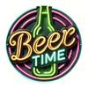 Round Metal Plate Diner Route66 (BEER Neon Yellow)