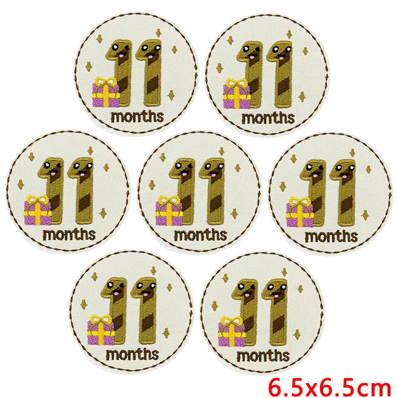 10 Stück Großhandel Cartoon Zahl Dezember Gestickte Aufnäher Runde Form Aufnäher Aufbügler Für Kleidung Nähen Applikation Dekor