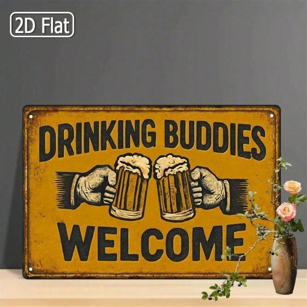 

Tin Sign Beer Glasses Wall Decor, Vintage Metal Poster Pub Bar Man Cave Art
