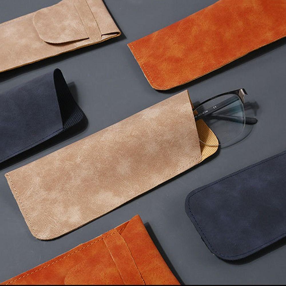 Covered Sunglasses Bag Velvet Lining Eyeglasses Holder PU Leather Glasses Bag  Jewelry Packing