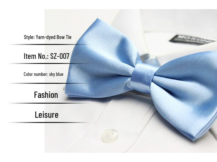 Solid Color Formal Wedding Bow Tie for Men - Customizable Logo and Multi-Color Options