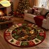 Fall Round Rug Sunflower Pumpkin Print Circular Mat Non Slip For Living Room Bedroom Dining Room Holiday Home Decor