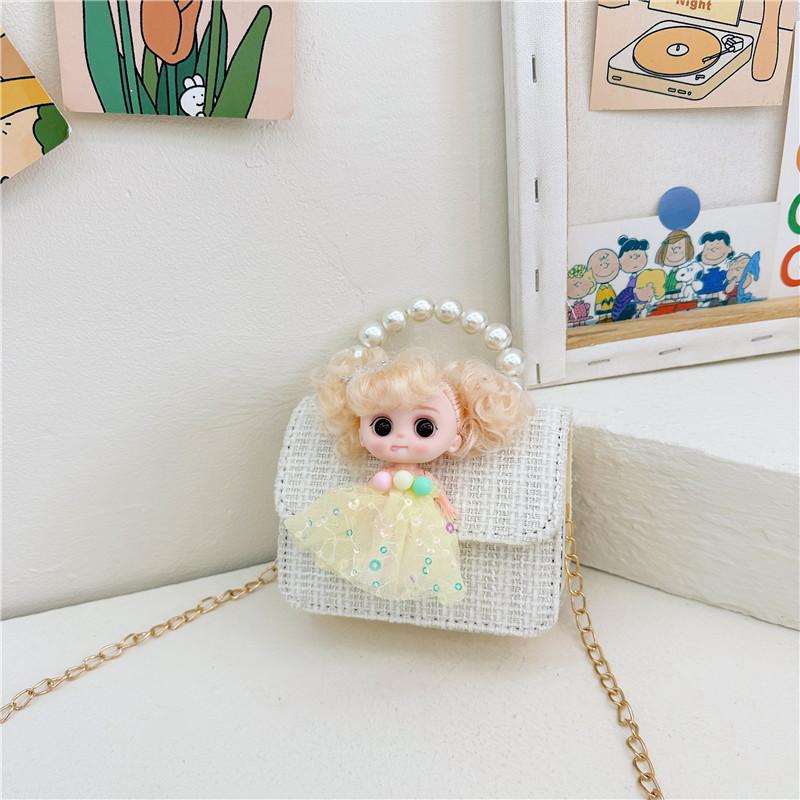 Adorable Korean Style Cartoon Doll Handbag For Girls In Cute Colors And Breathable Fabric