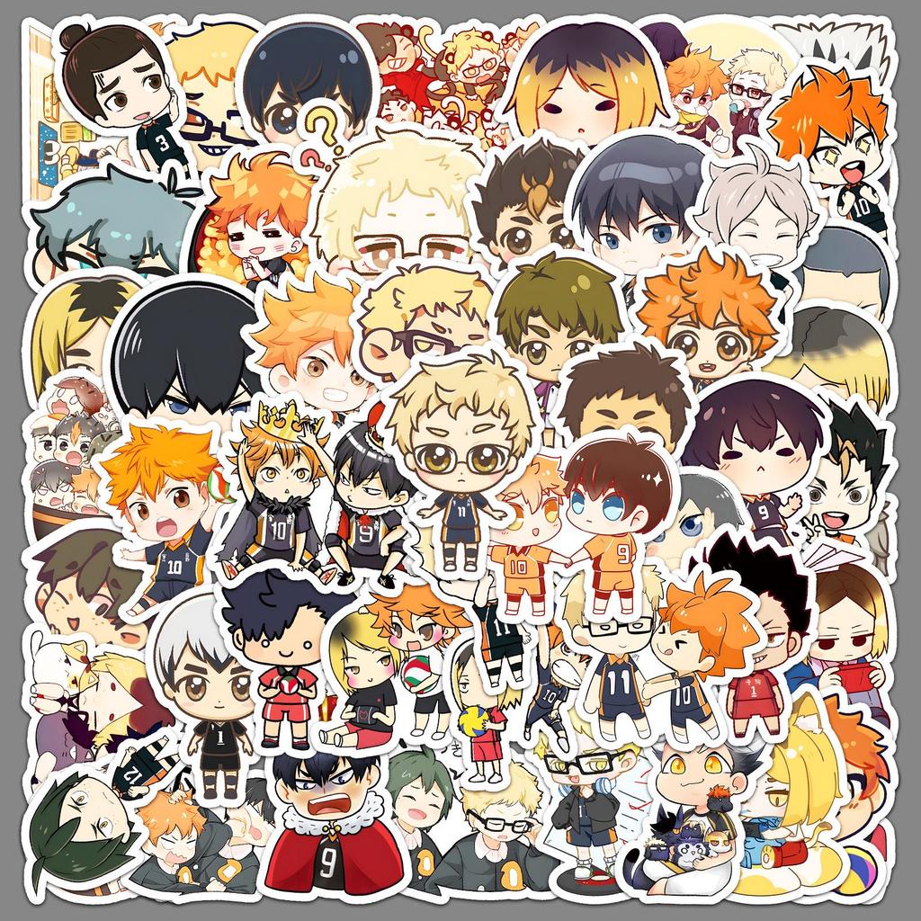 51 Stück Haikyuu Sticker: Hinata Shoyo Anime, Wasserdicht für Tassen, Handys und Schreibwaren