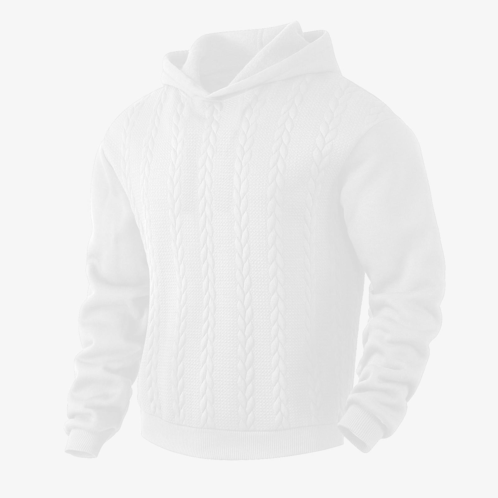 

Мужское худи однотонное повседневное модное с длинным рукавом пуловер толстовка XL белый