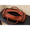 Real Brown Leather Duffle Bag Sports Gym Bag Weekend Travel AirCabin Luggage