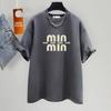 Summer Y2k Chic Fashion Letter Casual Loose O-neck Tops Women Clothing Oversized Pure Cotton Short Sleeve T-shirt