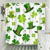 St. Patrick's Day Shower Curtain - Hats & Shamrocks, Woven Polyester, 12 Hooks, 70.8x70.8 Inches, Washable
