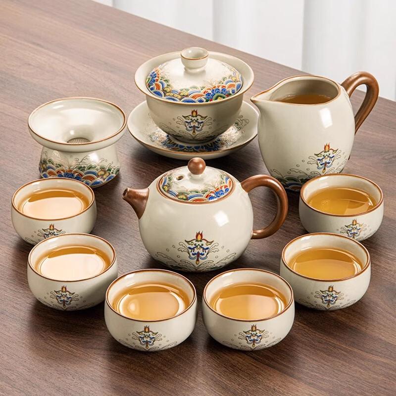 Leyno Yellow Ru Ware Chinese Tea Set