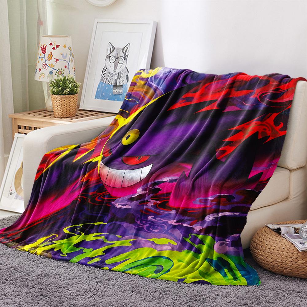 Gengar Flannel Blanket, High quality Comfortable for All Seasons, Home Decor, Warmth and Comfort