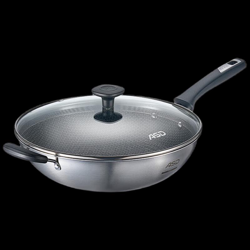 ASD 304 Stainless Steel Honeycomb Non-stick Wok