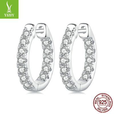 Glänzende Moissanit Ohrbügel Damen Klassischer Luxus Vielseitige S925 Sterlingsilber Ohrringe Ohrringe