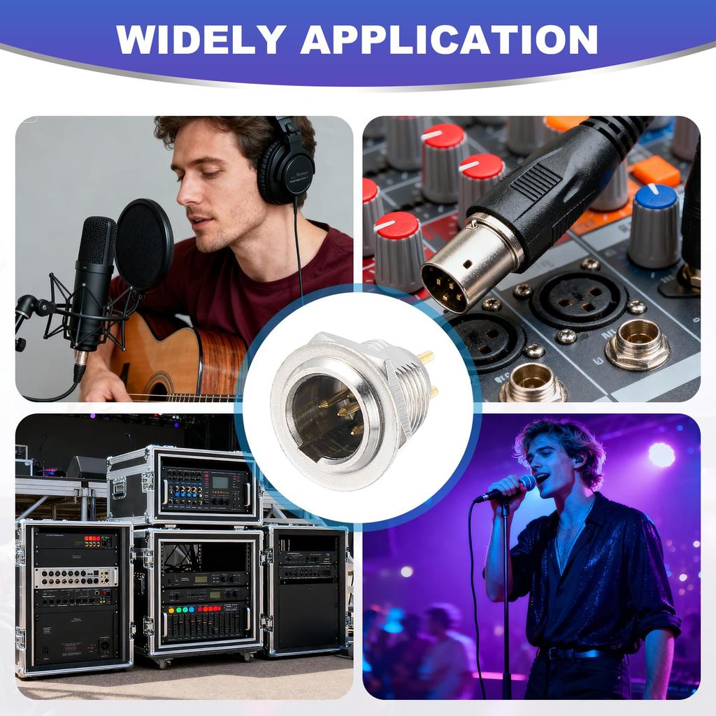uxcell 8-Pack 4-Pin Mini XLR Male Connector TA4F Jack Adapter Plug Replacement Cable Terminal for Microphone, Audio Amplifier, Mixer, Recording Pen,