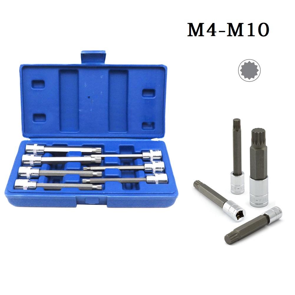 

38inch 7PCS Socket Set Drive with Extra Long Star Bit Sockets M10 Metric Extension for European Car Suspension Repair China Mainland