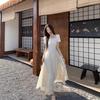 The New Apricot Dress Is Popular In Children's Summer This Year. French High-end Waist Temperament Dress