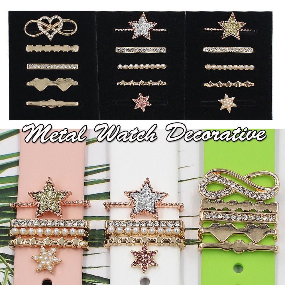 

Аксессуары кольцо с бриллиантовым орнаментом силиконовый для Apple Watch ремешок для часов декоративное кольцо подвески металлические 6