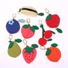 Mini Cherry Fruit Shape Coin Purse Strawberry Cute Pu Leather Pendant Korean Style Keychain Earphone Bag Mini Storage Bag