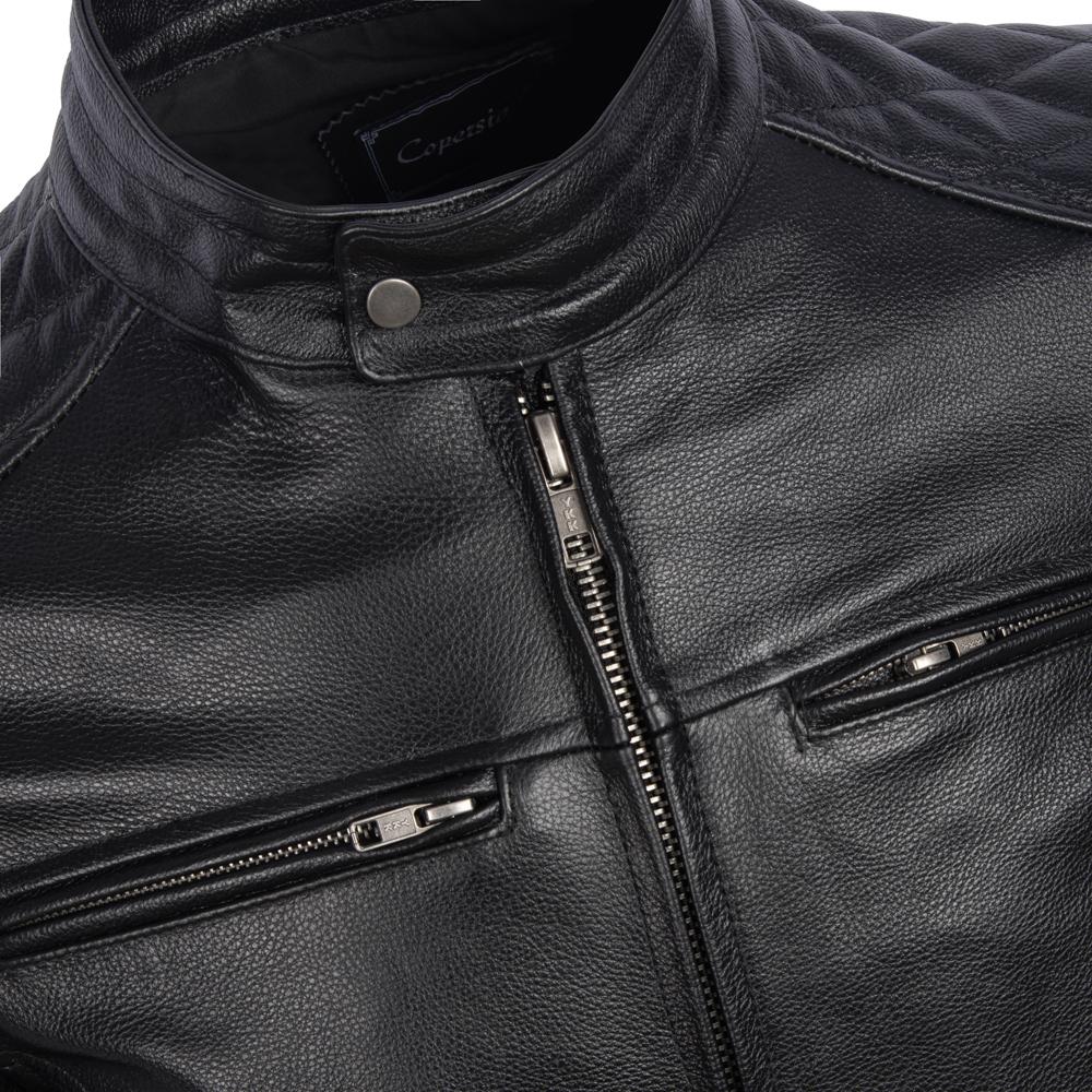 Black Motorcycle Jackets Genuine Cowhide Leather Coats Men Leather Jacket Riding Biker Jackets For Men Clothing Winter
