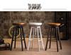 American Solid Wood & Iron Bar Stool, Coffee Shop Chair, Adjustable Counter & Bar Seating, Free Shipping