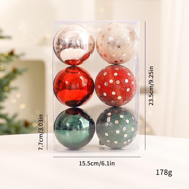 Красные, белые и зеленые расписные елочные игрушки в крапинку Speckled Ball