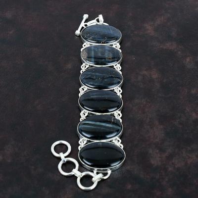 Bracciale Pietersite Bracciale originale con pietre preziose Bracciale in argento sterling 925 Gioielli Pietersite Bracciale a catena regolabile Gioielli fatti a mano per regalo