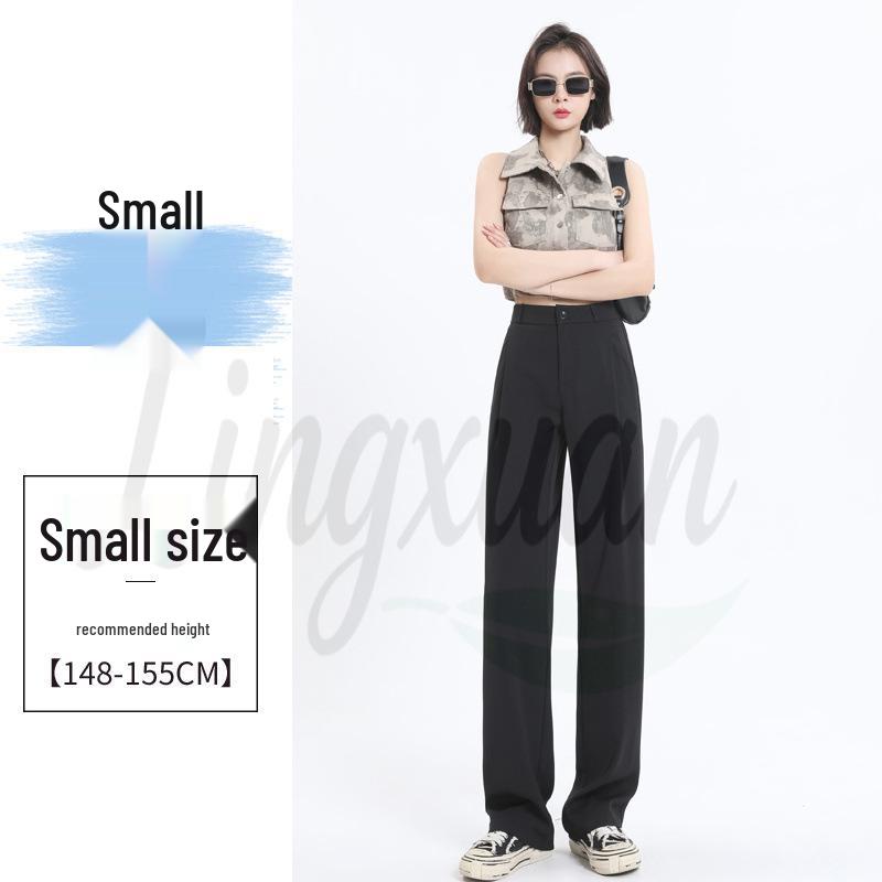 Women's Gray High-Waist Wide-Leg Pants: Spring/Autumn Slimming, Elegant Drape, Floor-Length, Straight-Leg