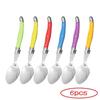 6pcs Laguiole Steak Forks Rainbow Dinner Fork Set Colorful Cutlery Table Fork Stainless Steel Bar Dinnerware Restaurant Home Kit