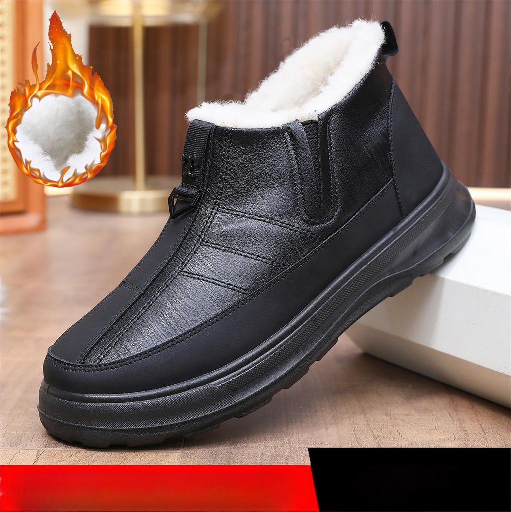 Neue Baumwollschuhe mit zusätzlichem Fleece und verdickten Schneestiefeln, wasserdichte und rutschfeste Baumwollstiefel
