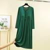 Women's Modal Long Sleeve Swing Dress with Chest Pads - Plus Size Casual for Spring, Summer, Autumn