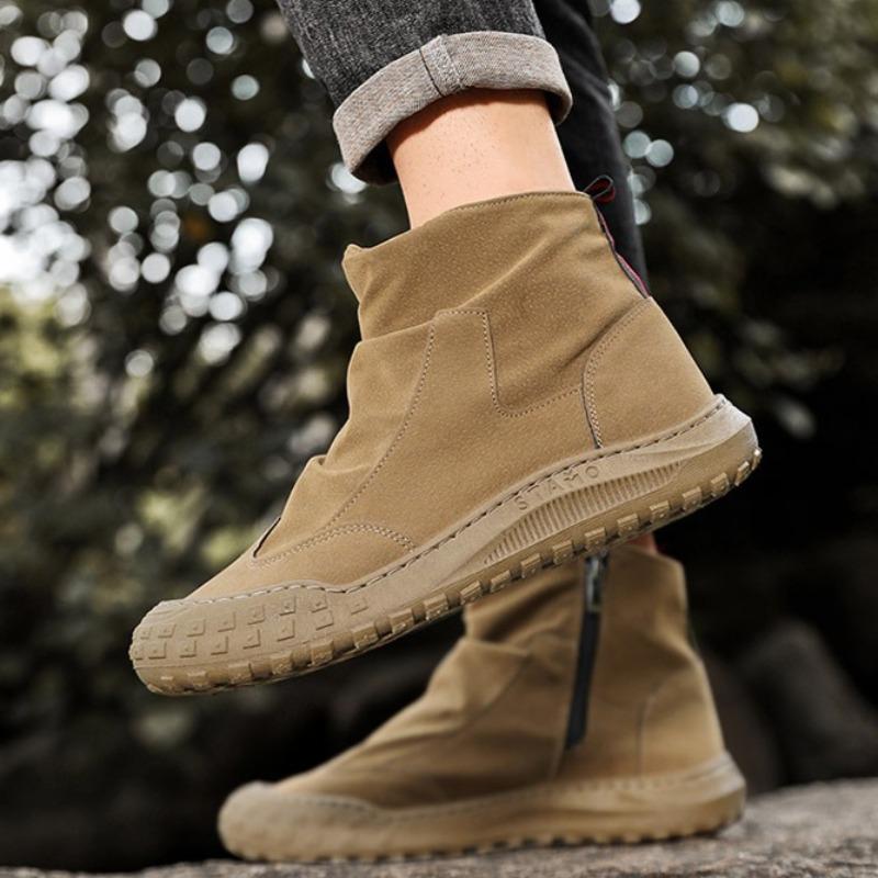Autumn New Men High Top Boots High Quality Breathable Workwear Shoes for Men Trendy Anti Slip Casual Shoes Men Botas Para Hombre