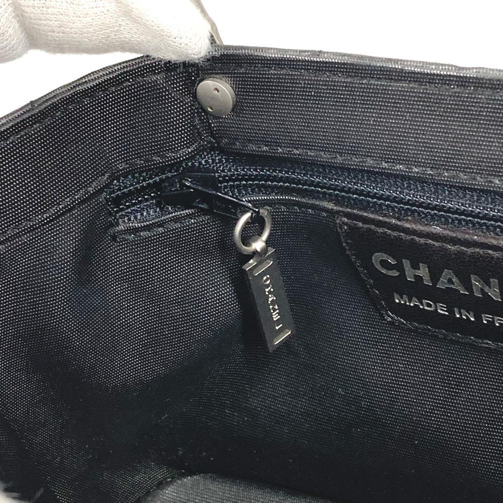 CHANEL Metal Handle Chocolate Bar Bag Tote Bag Hand Bag Nylon gray
