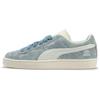 Suede Fabric Two-Layer Cowhide Comfortable Simple Low-Top Sneakers Unisex Sneakers Blue White 400807-02