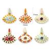1 Piece Brass & Cubic Zirconia Charms 18K Gold Plated Enamel Eye Pendant For DIY Necklace Jewelry Making 17mm X 15mm