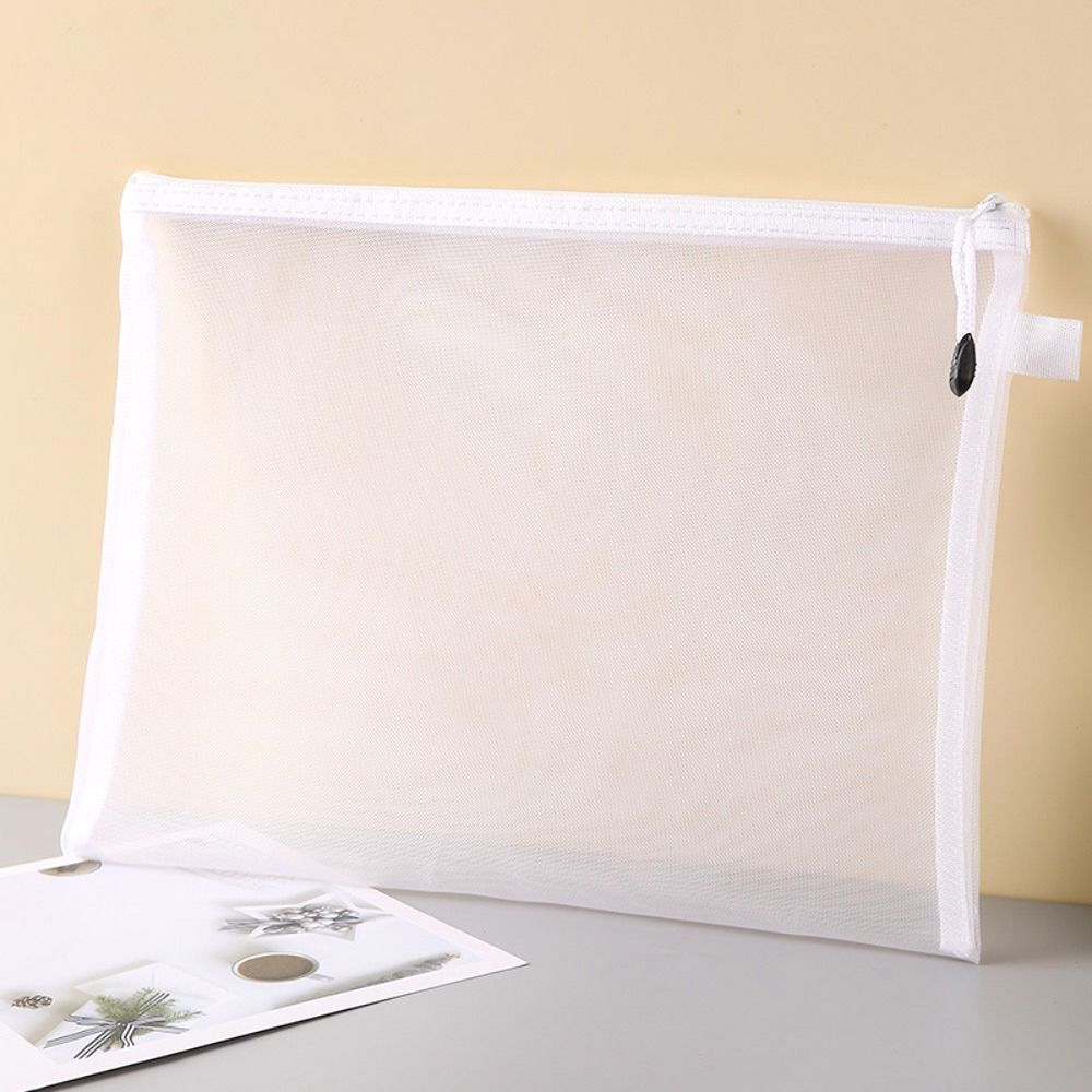 Mesh Pen Bag Nylon Document Bag Office School Supplies Zipper Pencil Case  Stationery