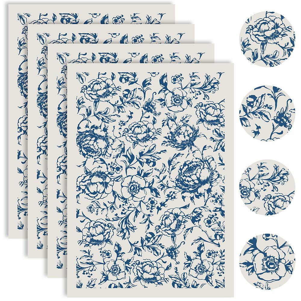 Paper Stickers Rectangle for Porcelain Stickers Flower 520x370mm