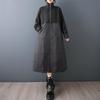 Cotton Padded Black Plus Size Vintage New In Dresses for Women Casual Loose Long Spring Autumn Winter Dress