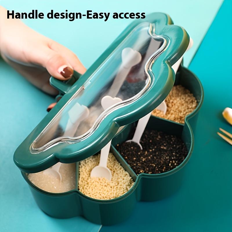 1pc Multi Compartment Spice Organizer , Durable PP Material, Integrated Kitchen Spice Container for Home Use, Versatile Spice Storage Solutio